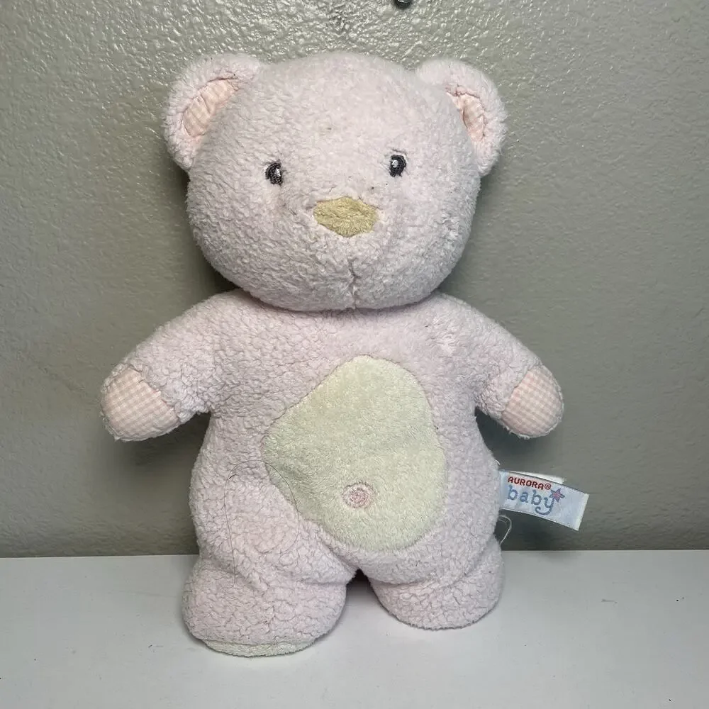 Rare HTF Aurora Baby Pink Teddy Bear 10